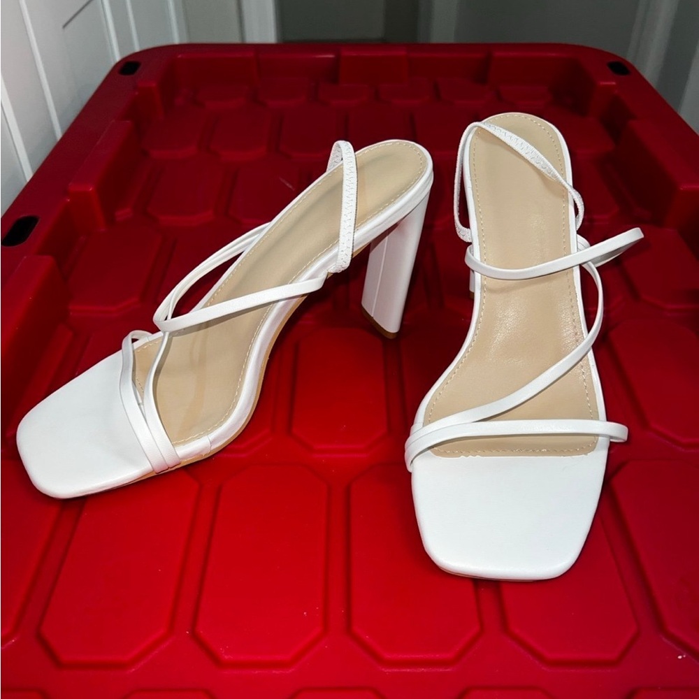 Elegant White Strappy Heels